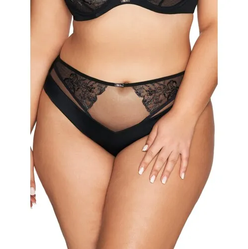 Dámské krajkové klasické kalhotky Ava 2072 S-3XL Black Velikost: L, Barva: černá