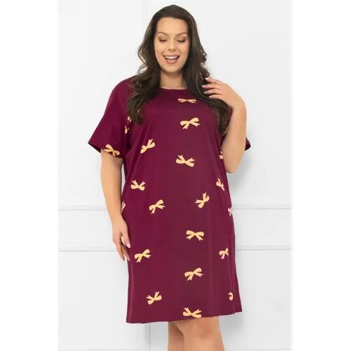 Noční košile Italian Fashion Kwadro - bavlna Bordó XL